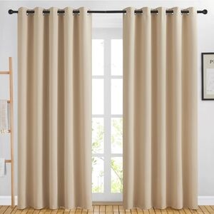 Blackout Curtains Panels Window Treatment Thermal‎ Insulated Solid Grommet Set 2